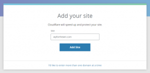 Cloudflare Add your site