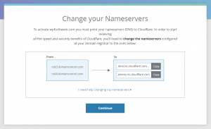Cloudflare Change nameservers