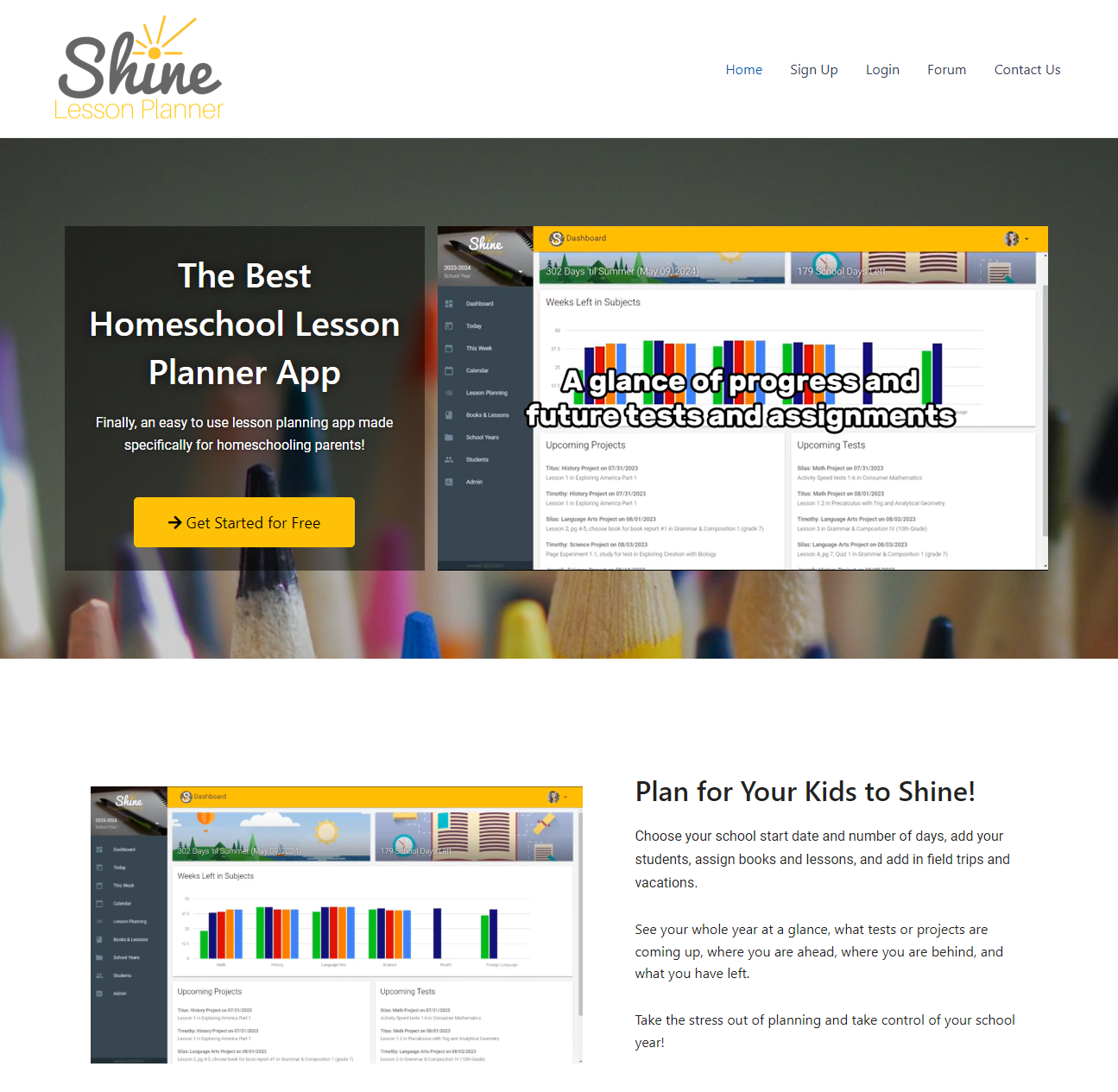 Shine Lesson Planner
